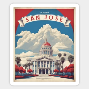 San Jose California United States of America Tourism Vintage Poster Sticker